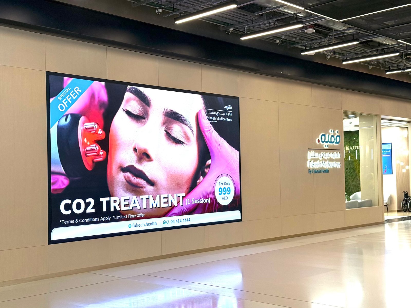 P1.5 COB LED Screen installed for Fakeeh Clinic - Dubai Mall