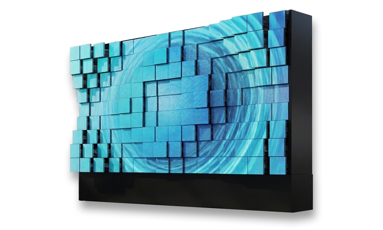 Kinetic LED retractable telescopic display module, Dubai